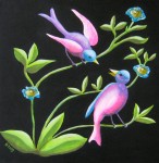 Vogels, acrylverf op doek Vogels, schilderij, acrylverf op doek