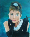 portret van Audrey Hepburn, geschilderd door Liesbeth Visscher