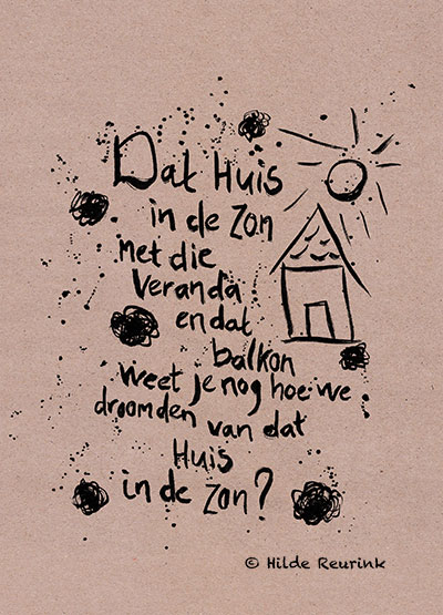 gedicht over een huis in de zon met illustratie