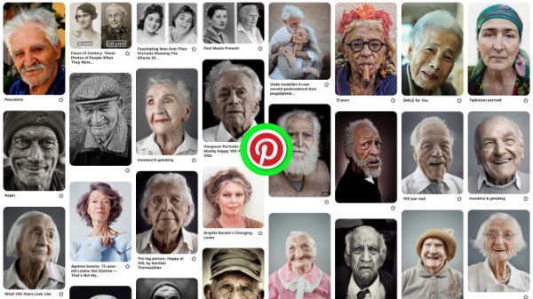 afbeelding van Pinterest bord met foto's van oudere mensen