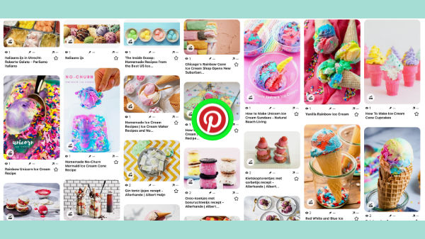 afbeelding Pinterest bord met foto's van ijsjes