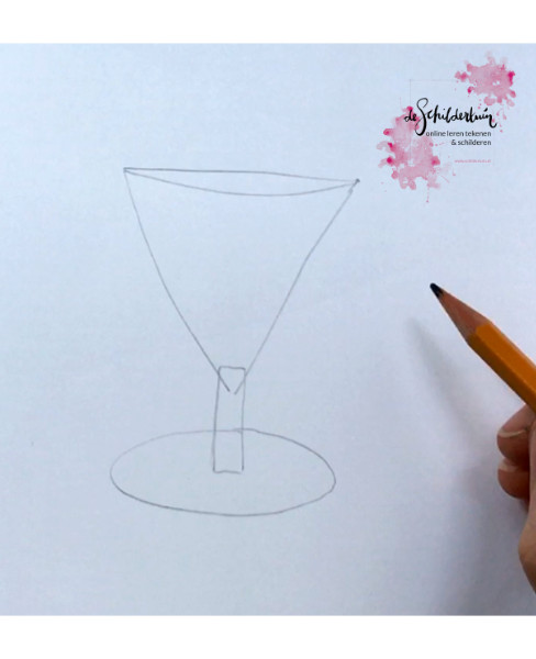 tekening van basisvormen voor een ijscoupe glas