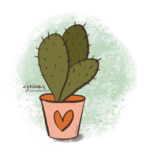 illustratie van een cactus in een pot