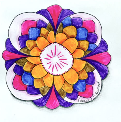 mandala bloem, tekening voor challenge 31 dagen tekenen