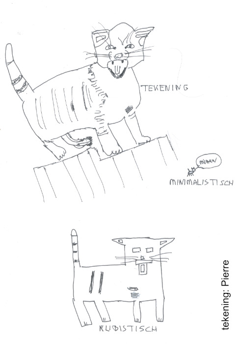 tekening van kat in verschillende stijlen