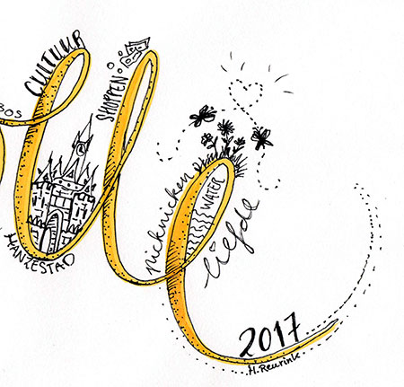 detail handlettering illustratie Zwolle