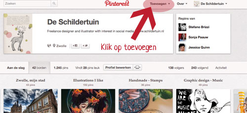 uitleg Pinterest verborgen bord maken stap 1