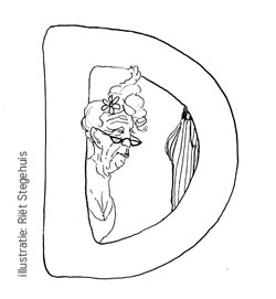 zwart/wit illustratie voor gedichtenbundel door Riët Stegehuis