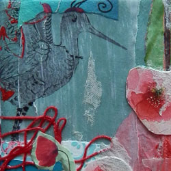 detailfoto schilderij collagetechniek, Hesther de Jong-Nijland