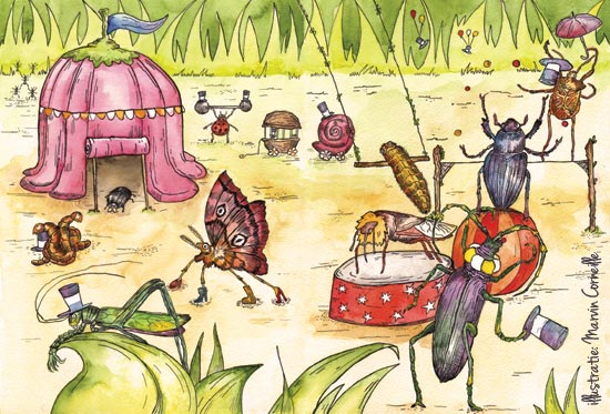 spread voor het tijdschrift Fieperdepiep, illustratie Marvin Corneille