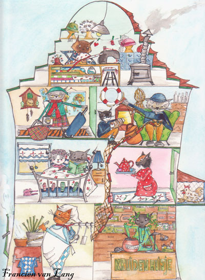 Poezeliens huis, illustratie van Francien van Lang