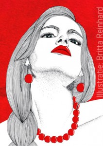 portret van meisje met ketting, illustratie van Britta Reinhard
