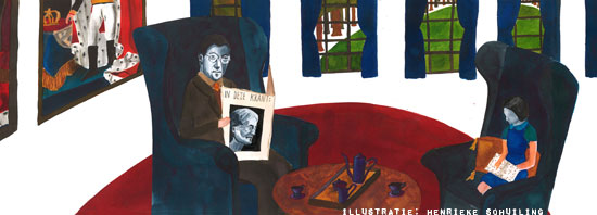 app over de Greet Hofmans affaire, illustratie van Henrieke Schuiling