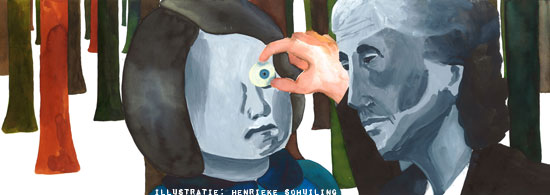 app over de Greet Hofmans affaire, illustratie van Henrieke Schuiling