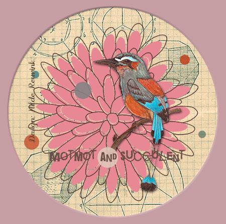 ontwerp bord met Motmot vogel en planten