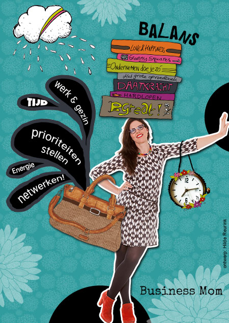 illustratie voor presentatie Business Mom of the Year, Greta als Business Mom
