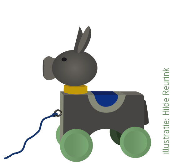 retro houten ezeltje vectortekening